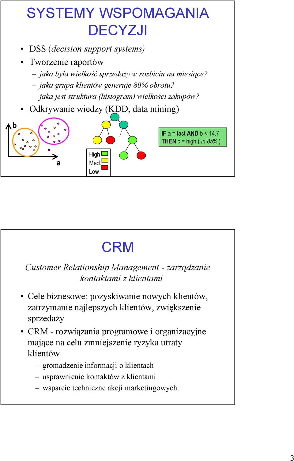Low CRM Customer Relationship Management - zarządzanie kontaktami z klientami Cele biznesowe: pozyskiwanie nowych klientów, zatrzymanie najlepszych klientów, zwiększenie