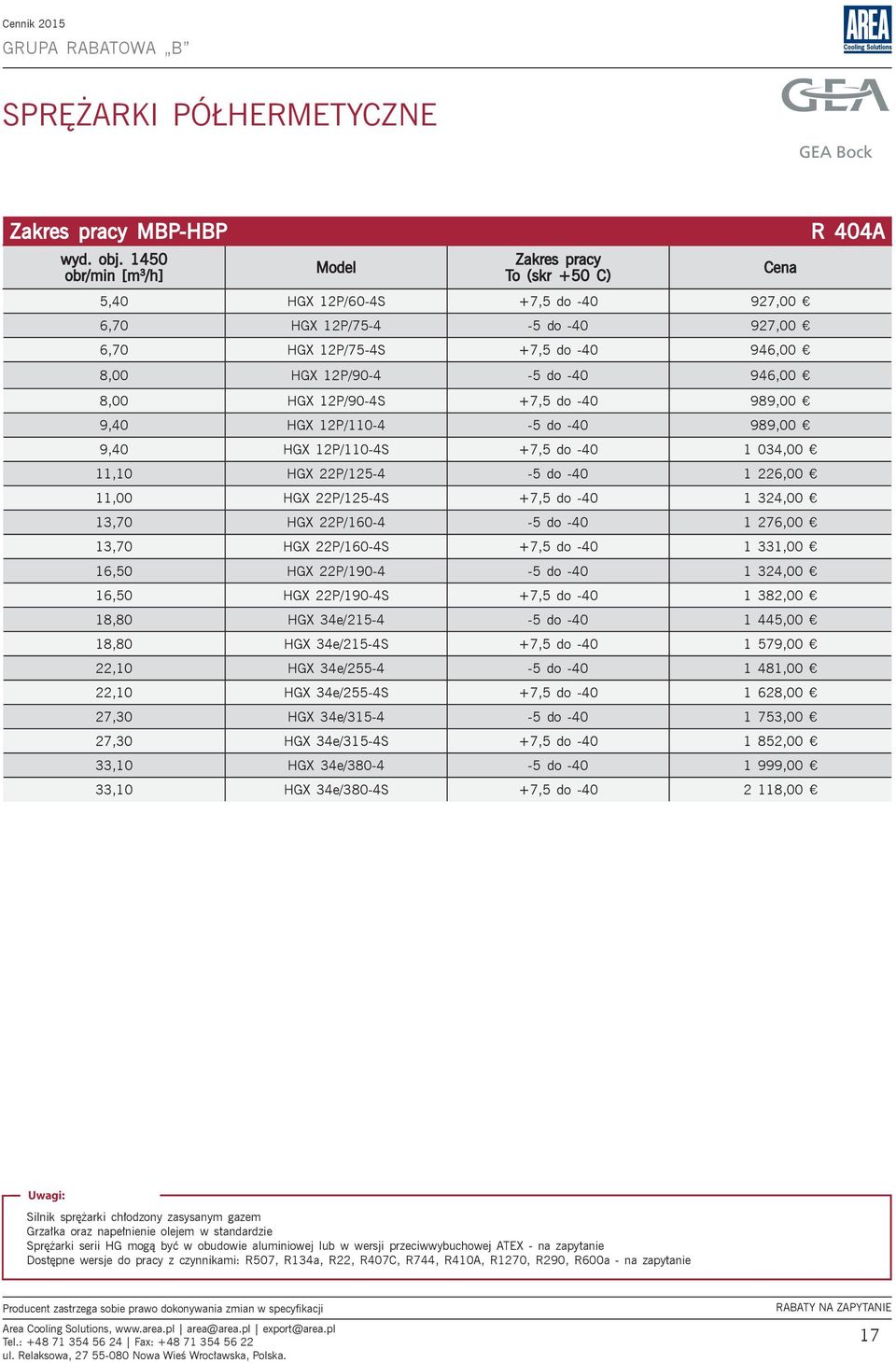 8,00 HGX 12P/90-4S +7,5 do -40 989,00 9,40 HGX 12P/110-4 -5 do -40 989,00 9,40 HGX 12P/110-4S +7,5 do -40 1 034,00 11,10 HGX 22P/125-4 -5 do -40 1 226,00 11,00 HGX 22P/125-4S +7,5 do -40 1 324,00