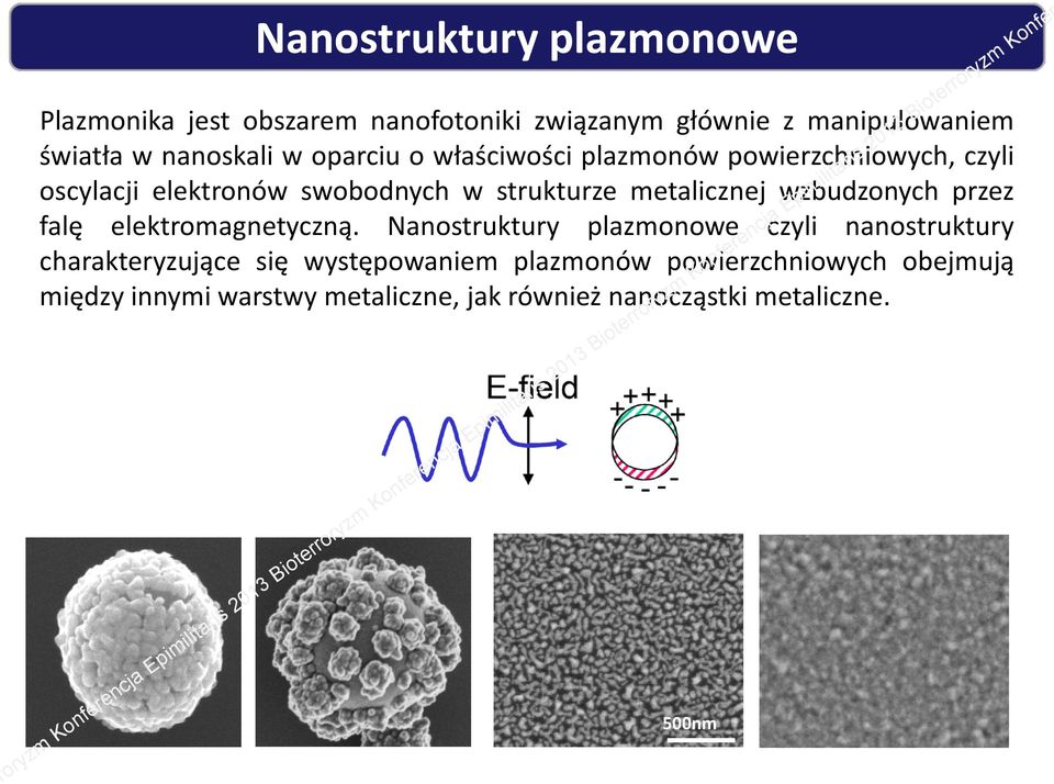 metalicznej wzbudzonych przez falę elektromagnetyczną.