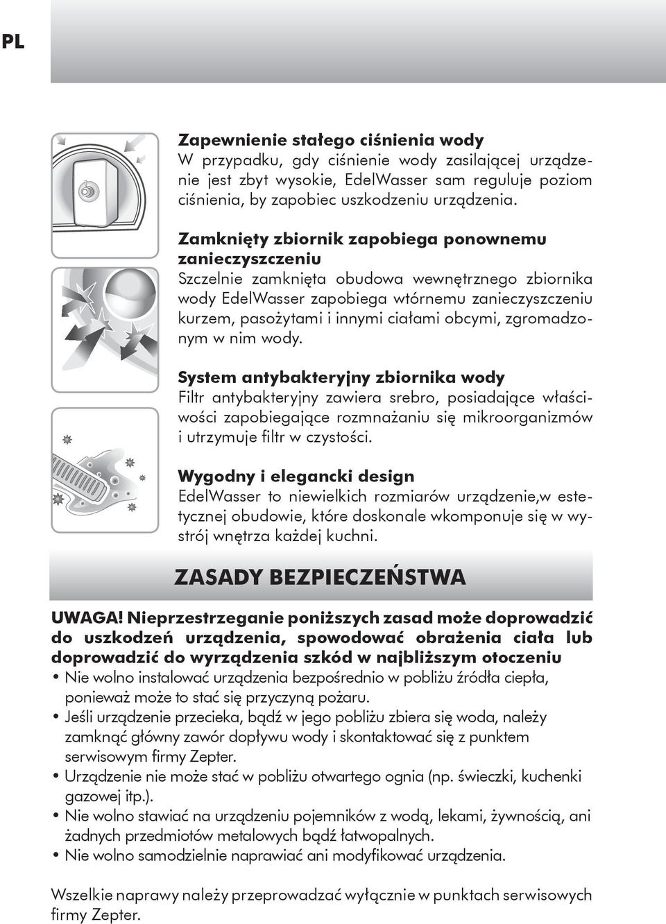 obcymi, zgromadzonym w nim wody.