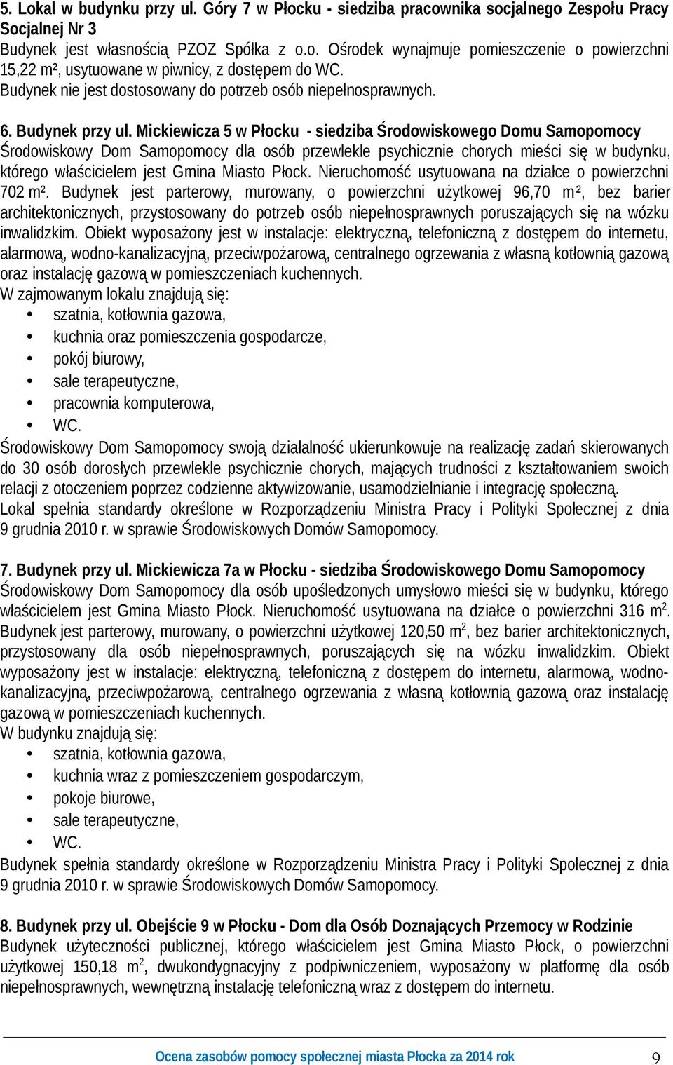Mickiewicza 5 w Płocku - siedziba Środowiskowego Domu Samopomocy Środowiskowy Dom Samopomocy dla osób przewlekle psychicznie chorych mieści się w budynku, którego właścicielem jest Gmina Miasto Płock.