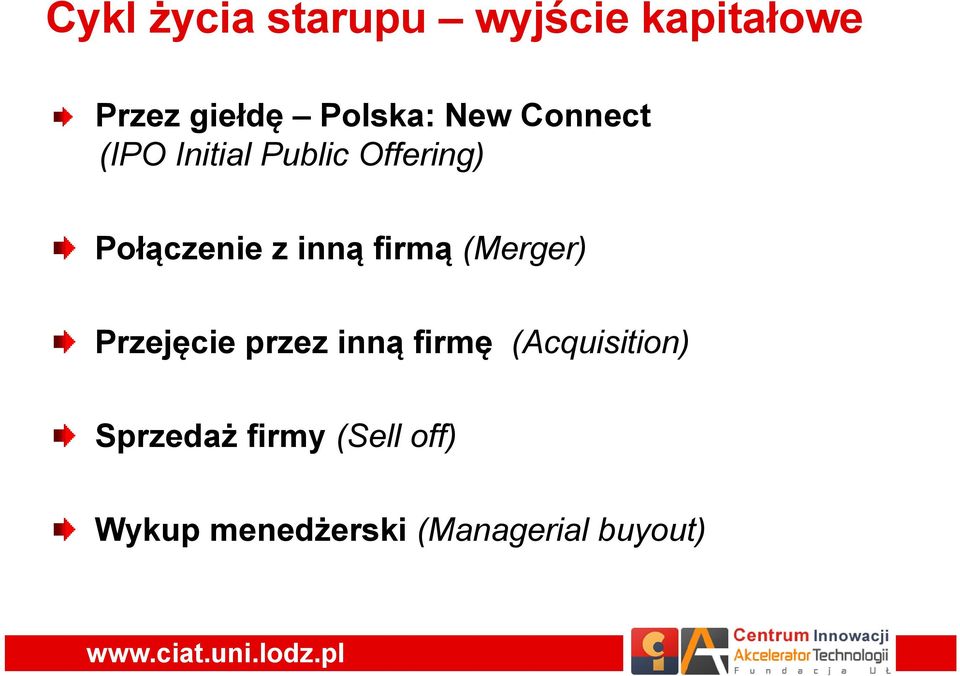 firmą (Merger) Przejęcie przez inną firmę (Acquisition)