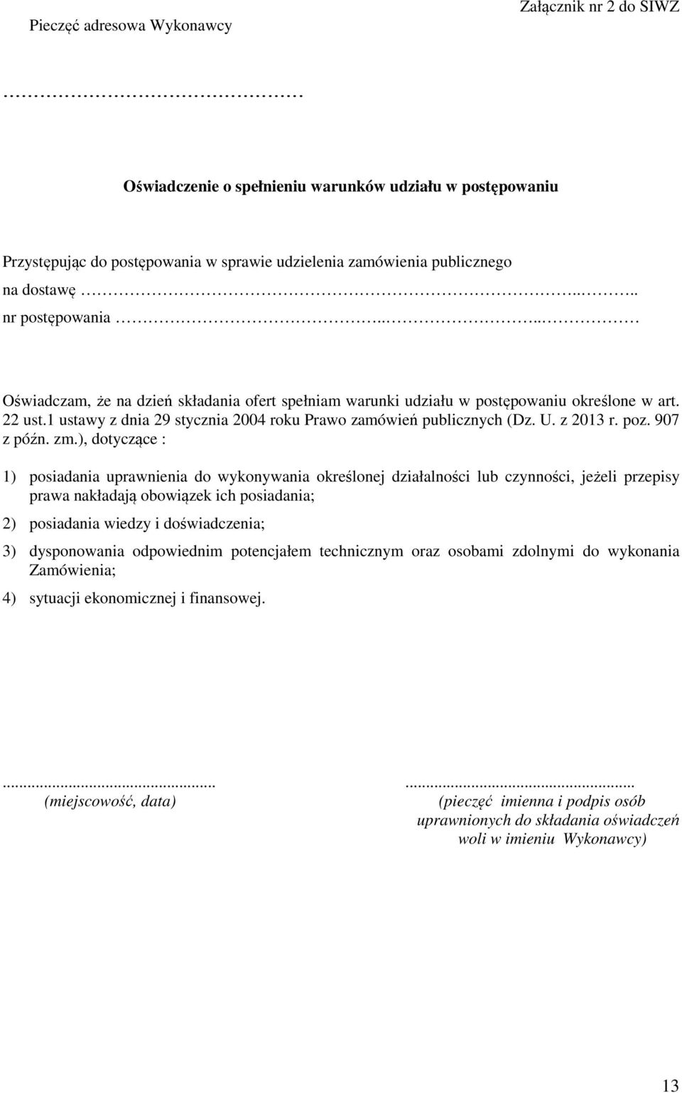 z 2013 r. poz. 907 z późn. zm.