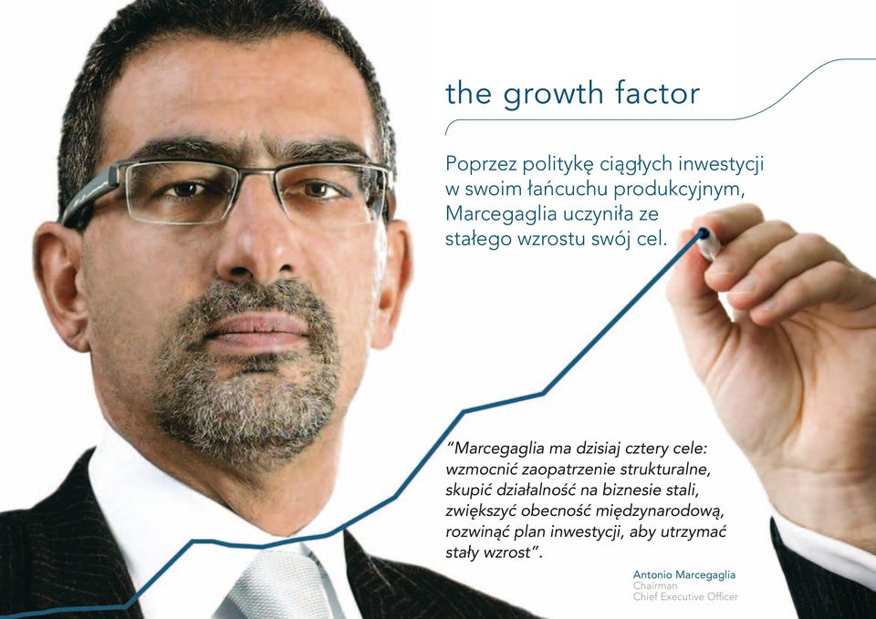 Marcegaglia ma dzisiaj cztery cele: wzmocnić zaopatrzenie strukturalne, skupić działalność na