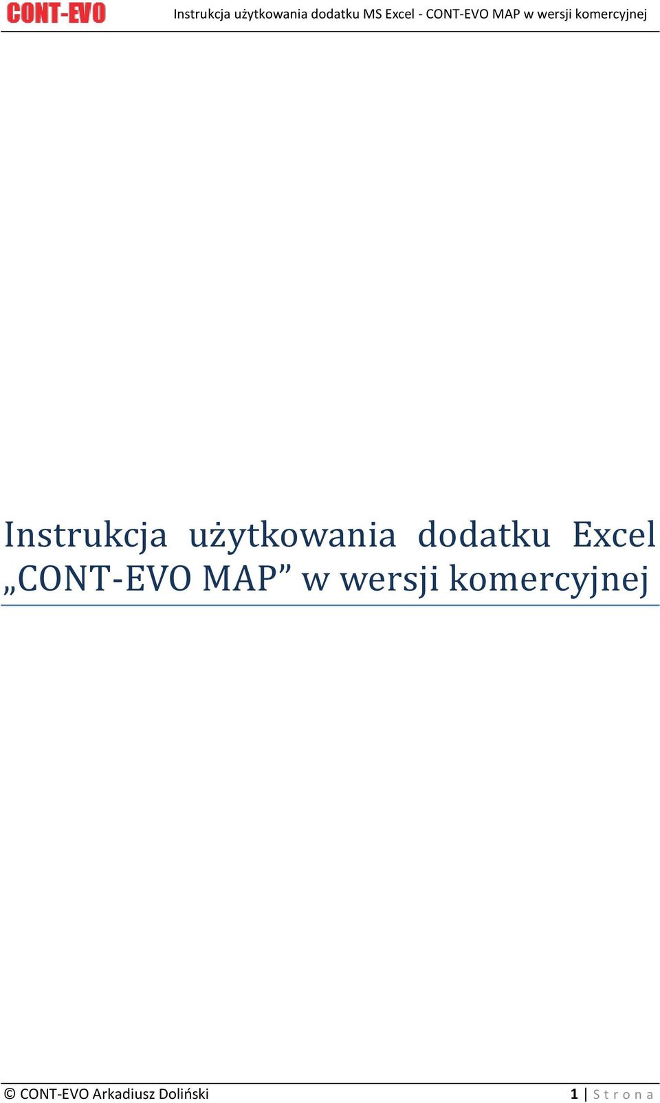 ytkowania dodatku Excel CONT-EVO MAP w wersji