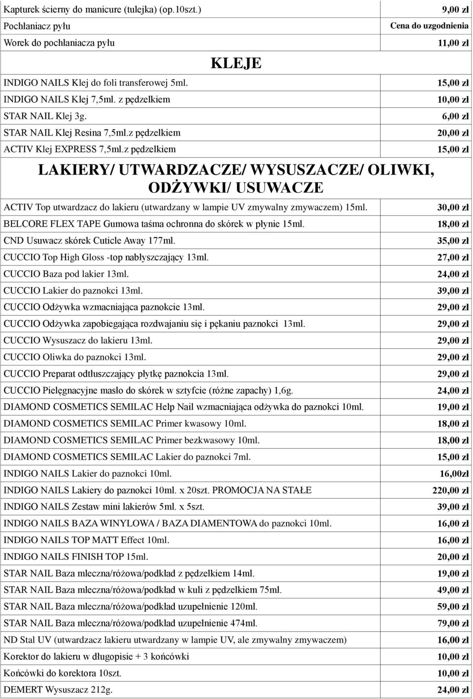 z pędzelkiem KLEJE 9,00 zł LAKIERY/ UTWARDZACZE/ WYSUSZACZE/ OLIWKI, ODŻYWKI/ USUWACZE ACTIV Top utwardzacz do lakieru (utwardzany w lampie UV zmywalny zmywaczem) 15ml.