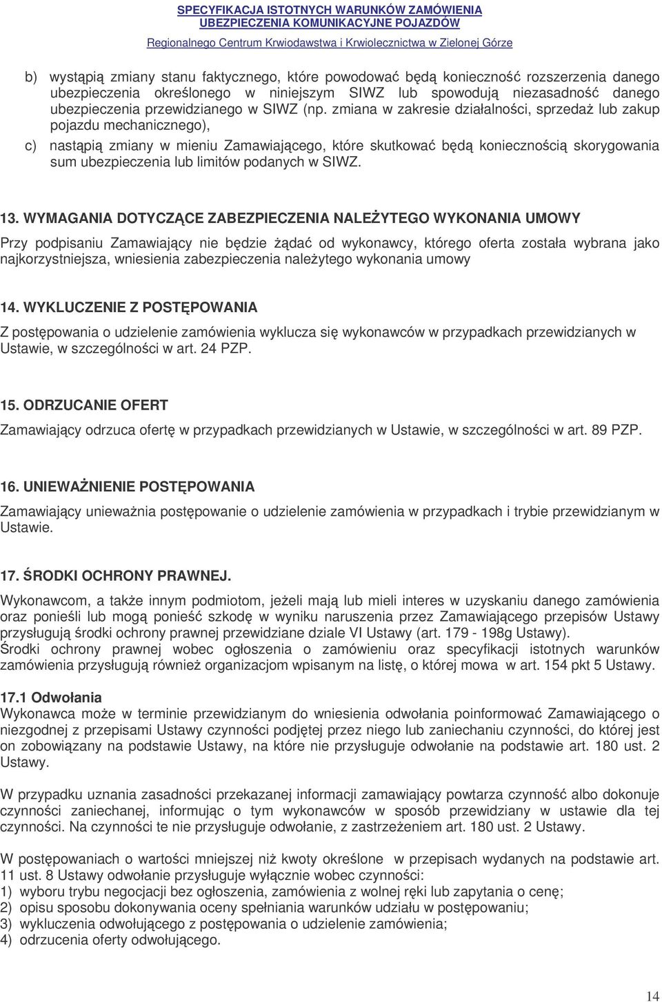 SIWZ. 13.