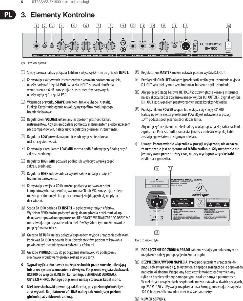 Korzystając z instrumentów pasywnych, należy wyłączyć przycisk PAD. (3) Wciśnięcie przycisku SHAPE uruchomi funkcję Shape (Kształt).