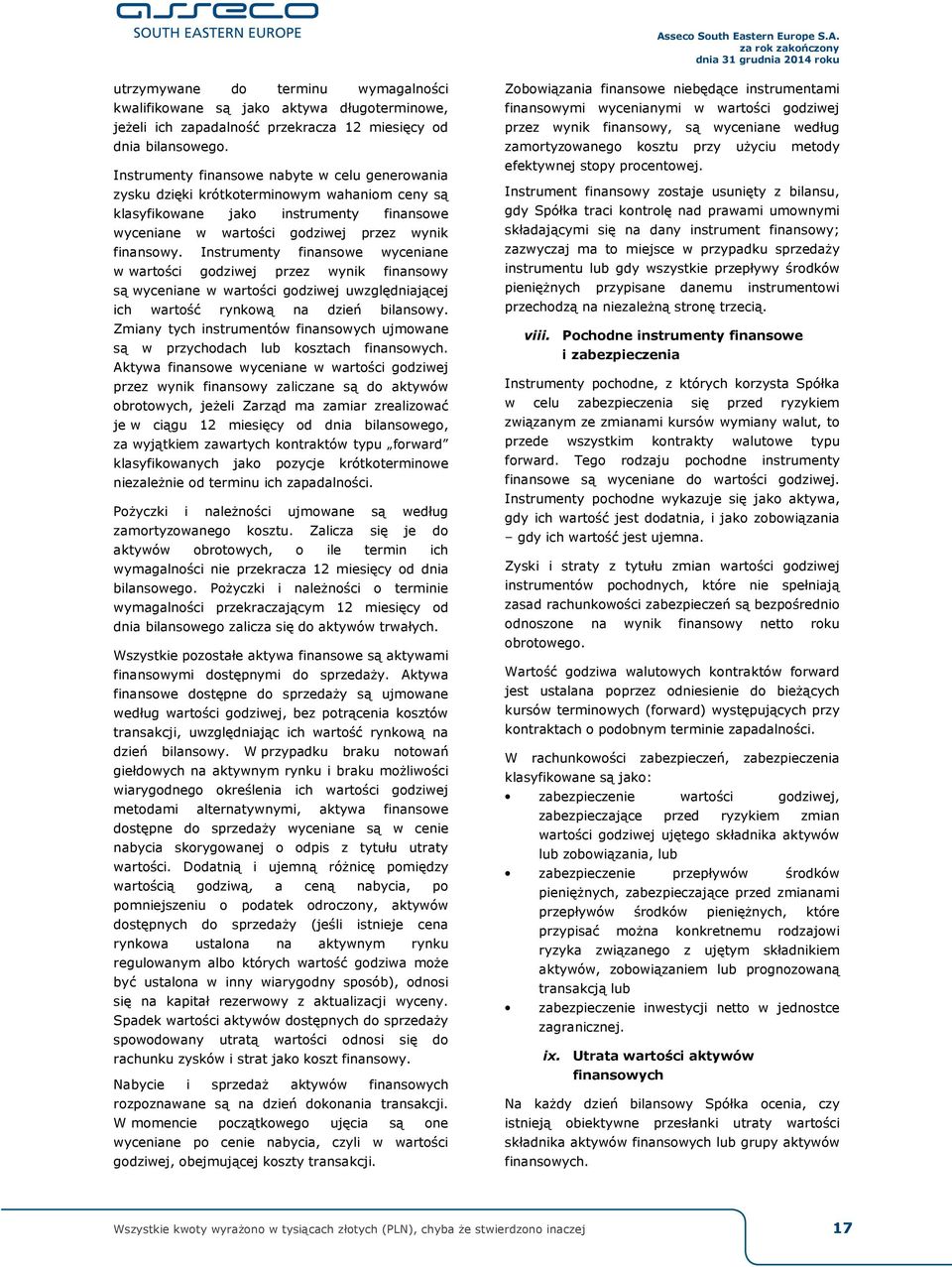 Instrumenty finansowe wyceniane w wartości godziwej przez wynik finansowy są wyceniane w wartości godziwej uwzględniającej ich wartość rynkową na dzień bilansowy.