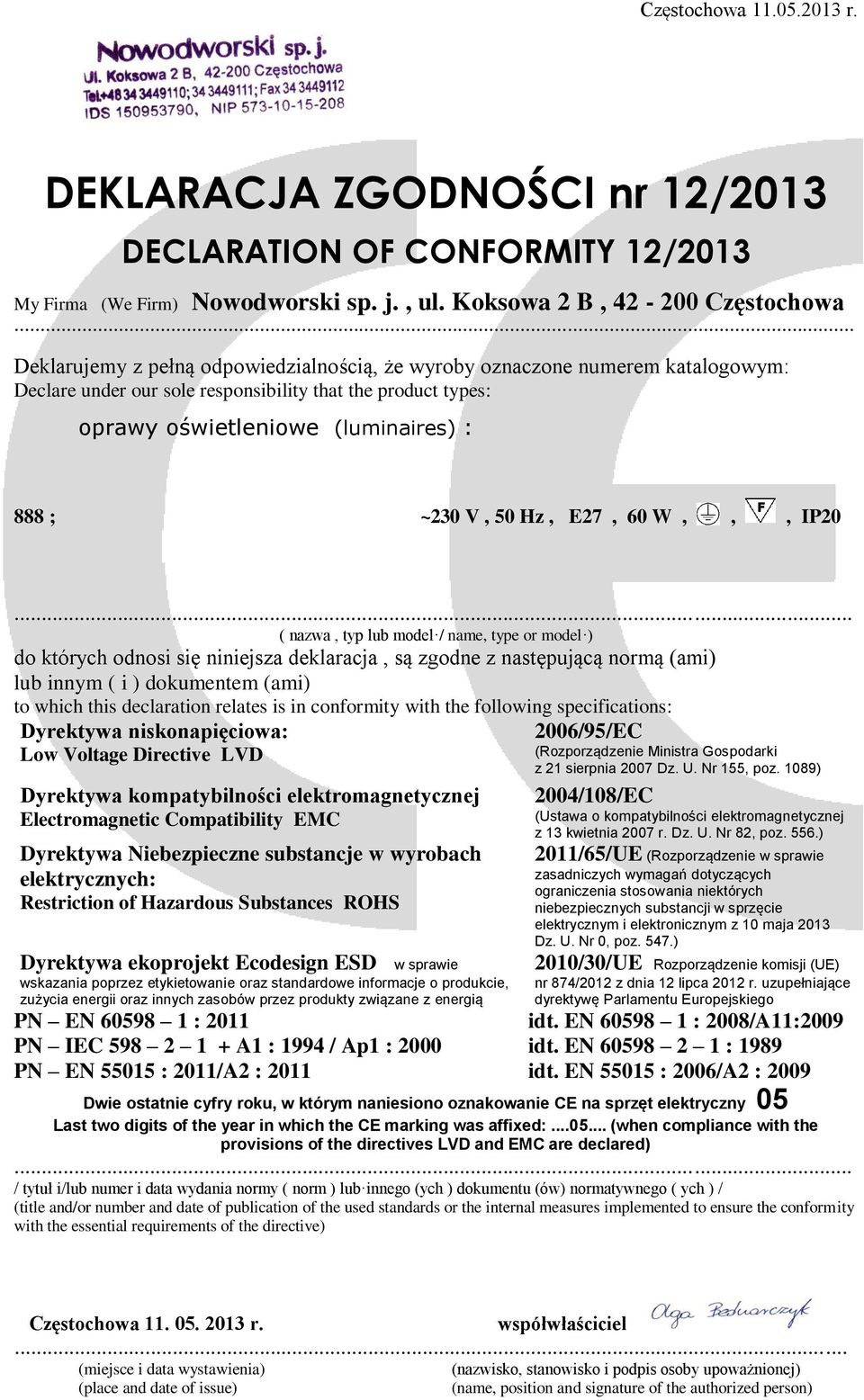 którym naniesiono oznakowanie CE na sprzęt elektryczny 05 Last two