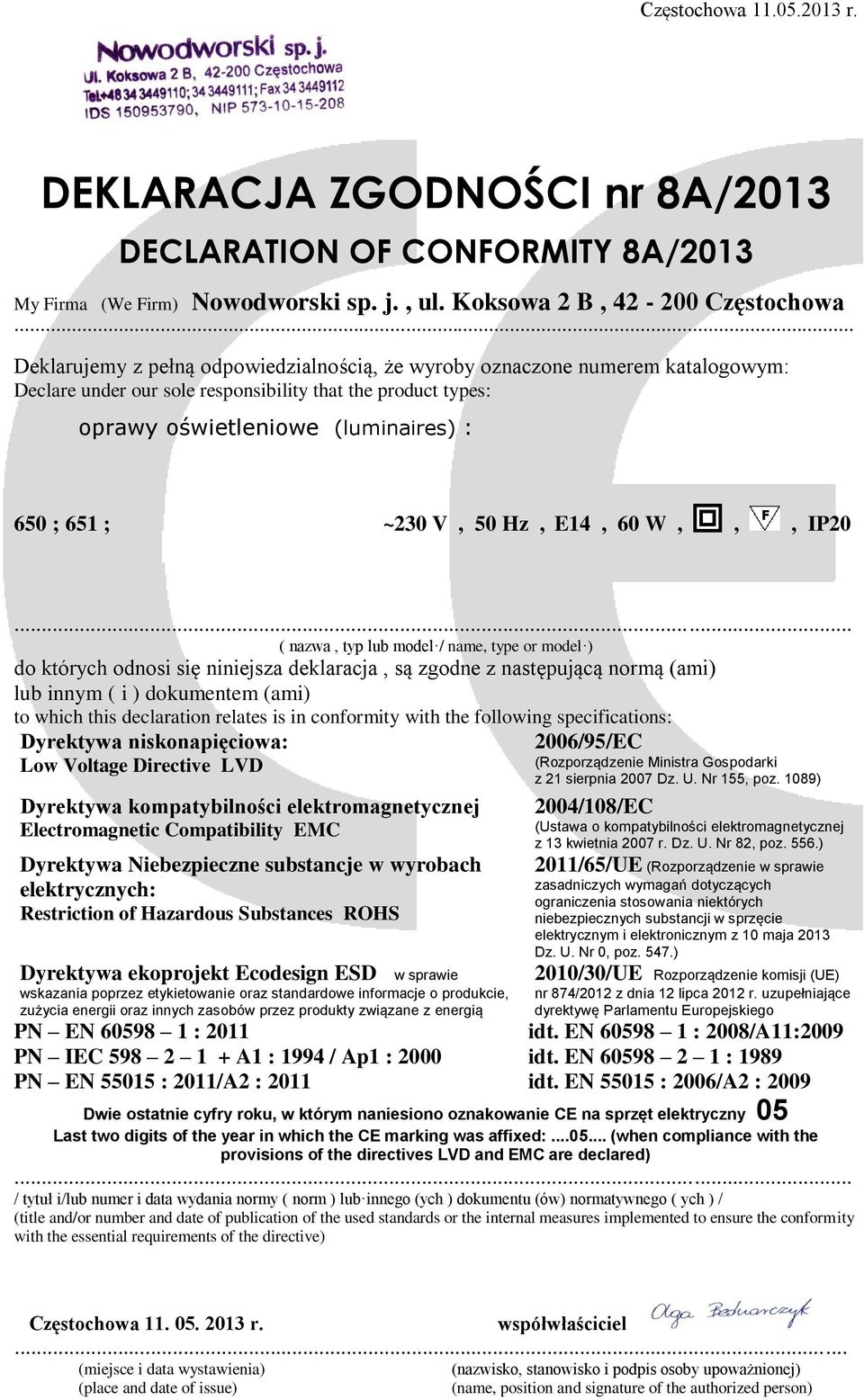 w którym naniesiono oznakowanie CE na sprzęt elektryczny 05 Last two