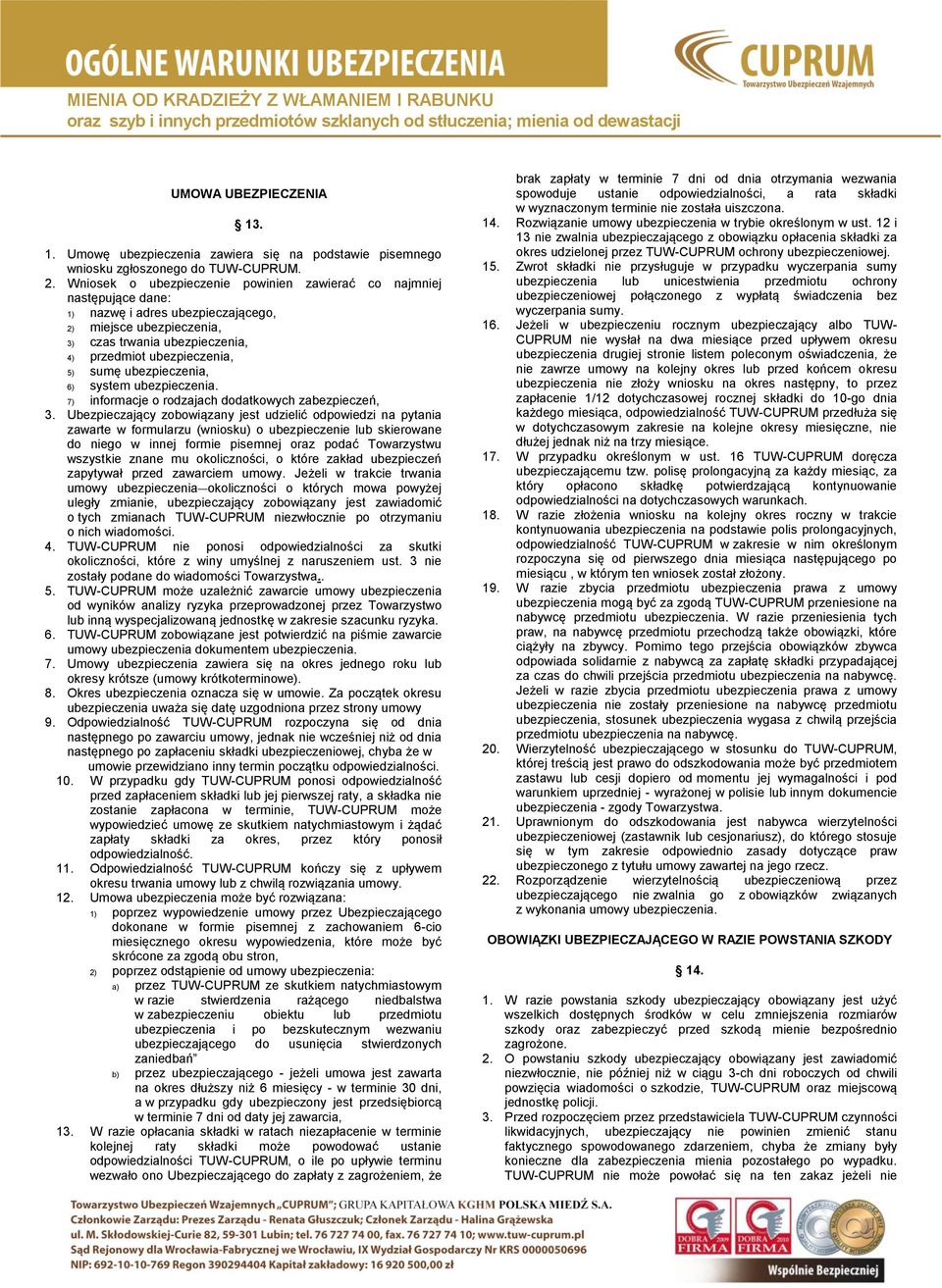 ubezpieczenia, 6) system 7) informacje o rodzajach dodatkowych zabezpieczeń, 3.