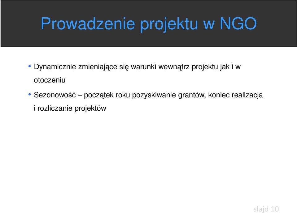 w otoczeniu Sezonowość początek roku