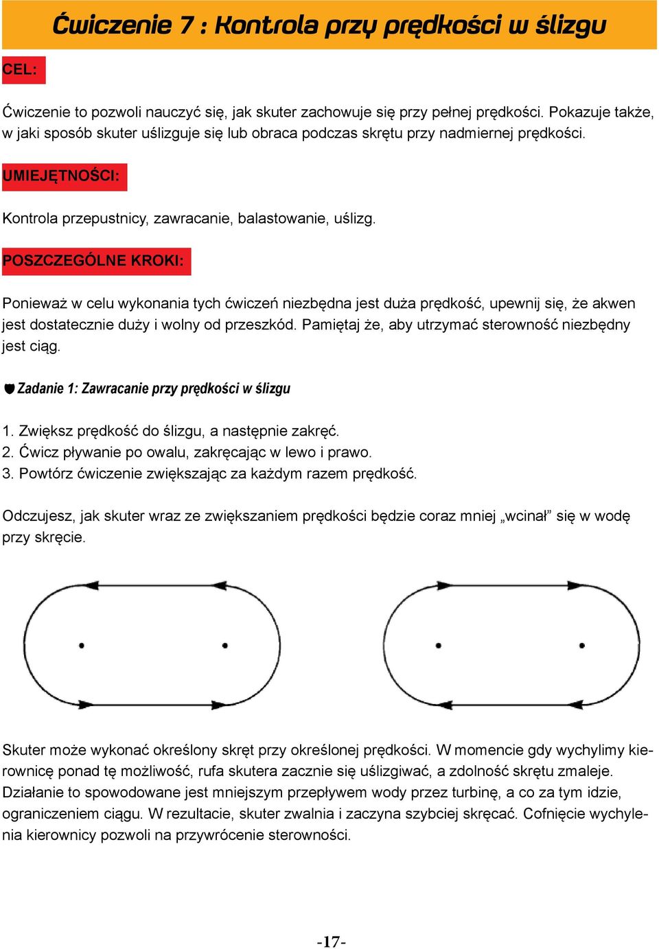 POSZCZEGÓLNE KROKI: Poniewż w celu wykonni tych ćwiczeń niezbędn jest duż prędkość, upewnij się, że kwen jest dosttecznie duży i wolny od przeszkód.