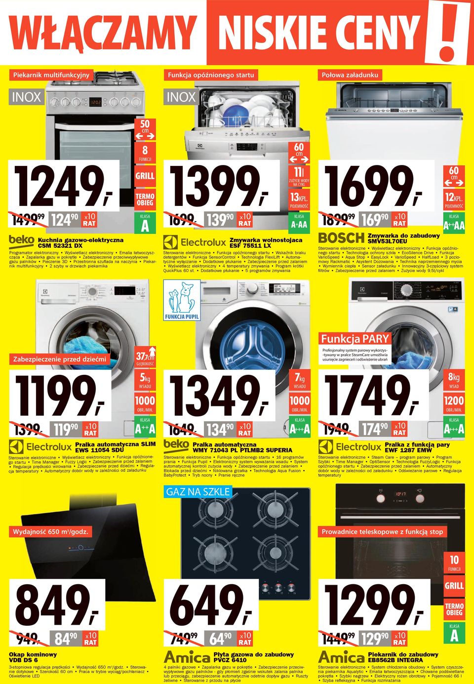 multifunkcyjny 2 szyby w drzwiach piekarnika 16, 130 60 13KPL. 12KPL.