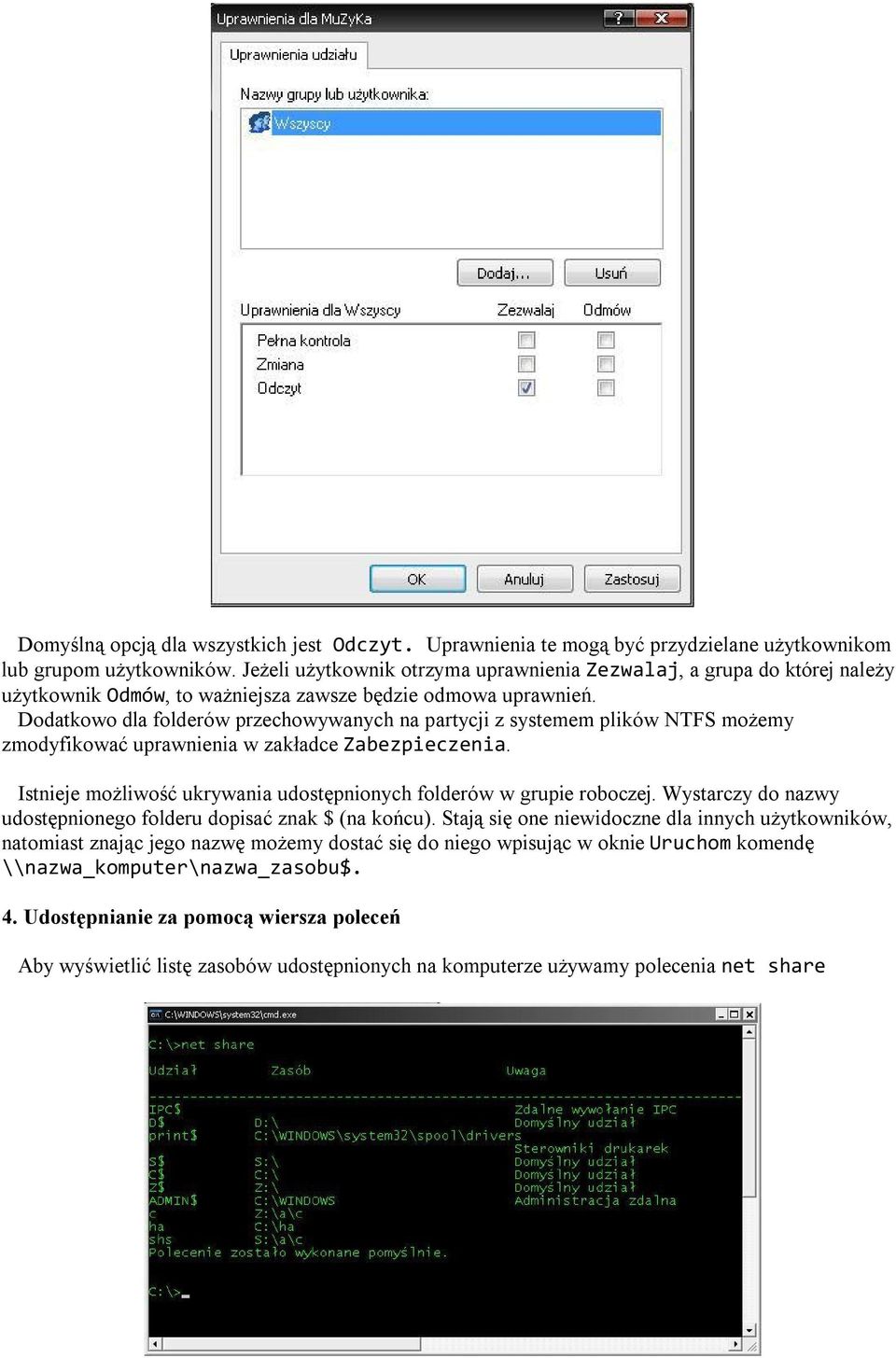 Dodatkowo dla folderów przechowywanych na partycji z systemem plików NTFS możemy zmodyfikować uprawnienia w zakładce Zabezpieczenia.