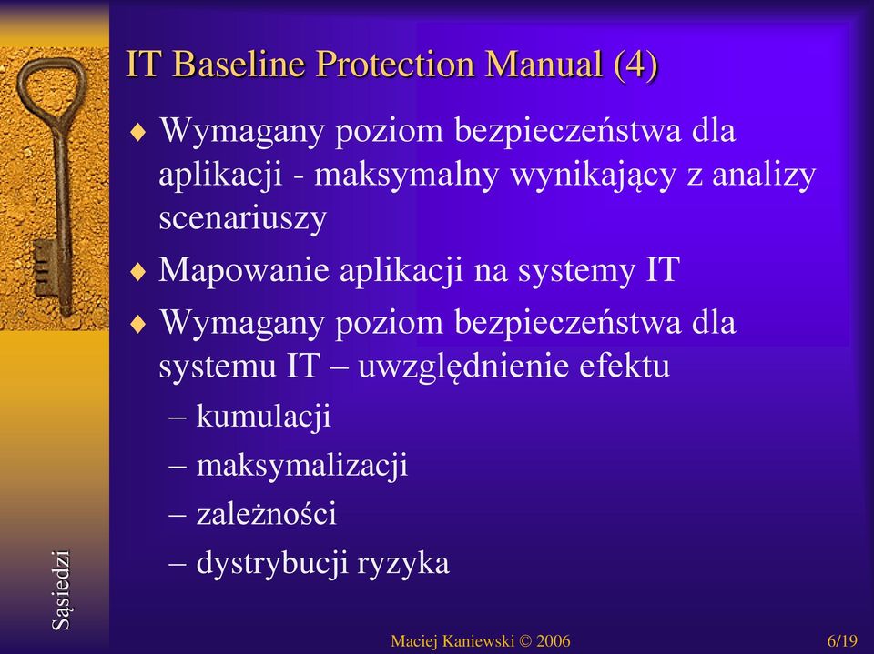 aplikacji na systemy IT Wymagany poziom bezpieczeństwa dla systemu IT