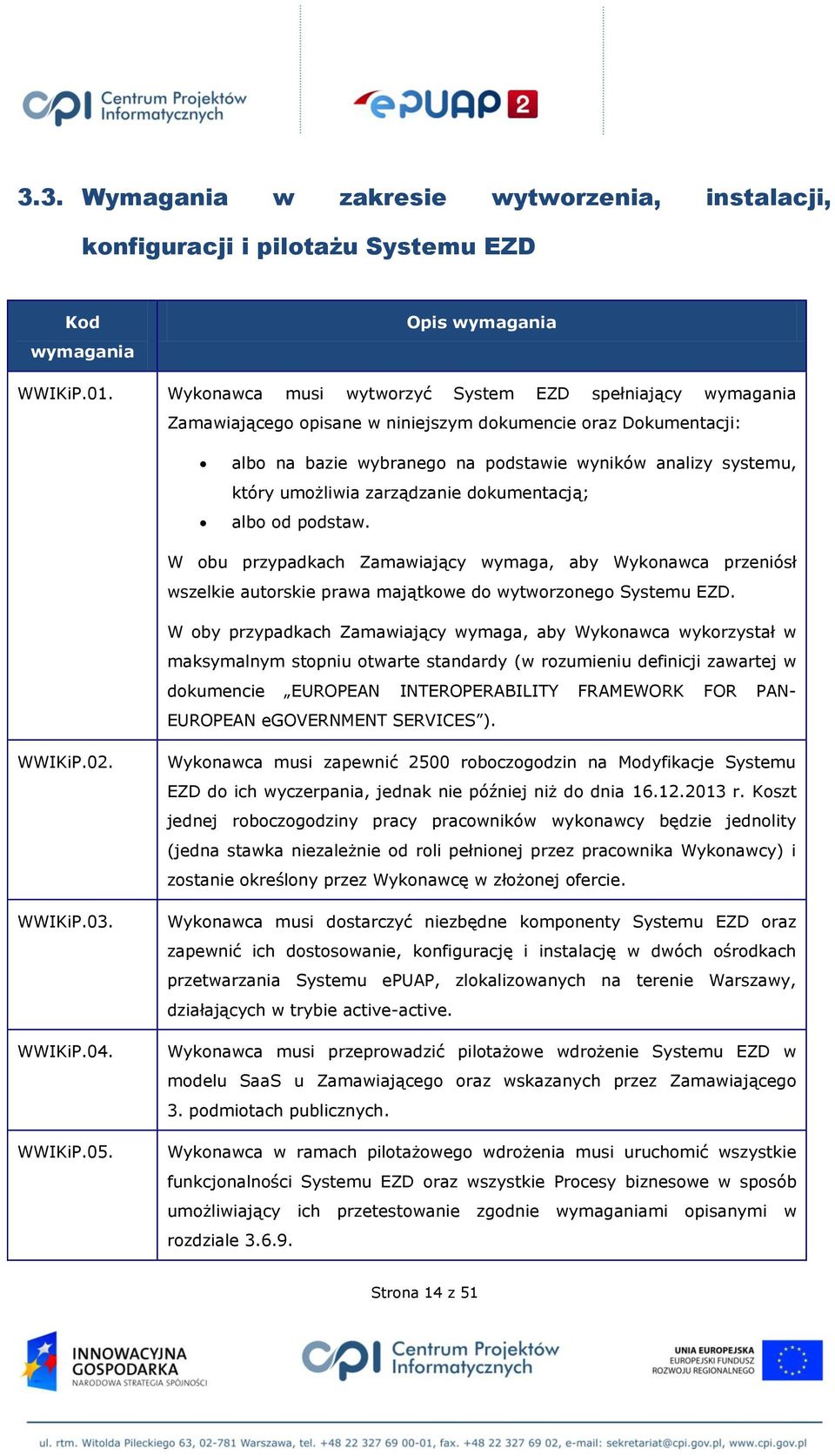 umożliwia zarządzanie dokumentacją; albo od podstaw. W obu przypadkach Zamawiający wymaga, aby Wykonawca przeniósł wszelkie autorskie prawa majątkowe do wytworzonego Systemu EZD.