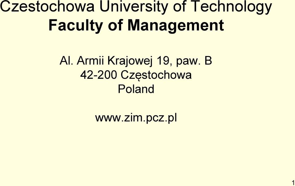 Al. Armii Krajowej 19, paw.