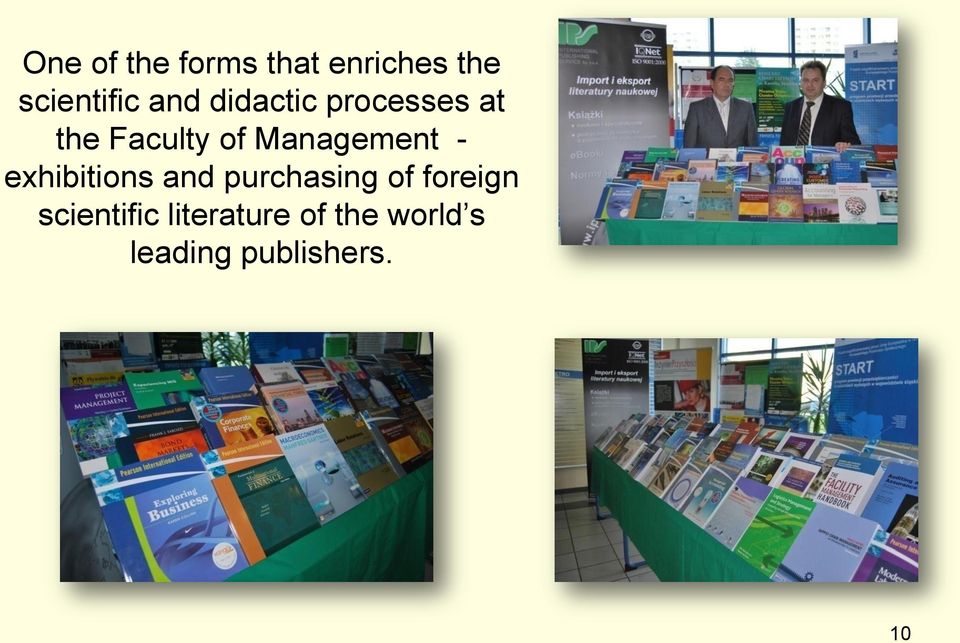 exhibitions and purchasing of foreign scientific