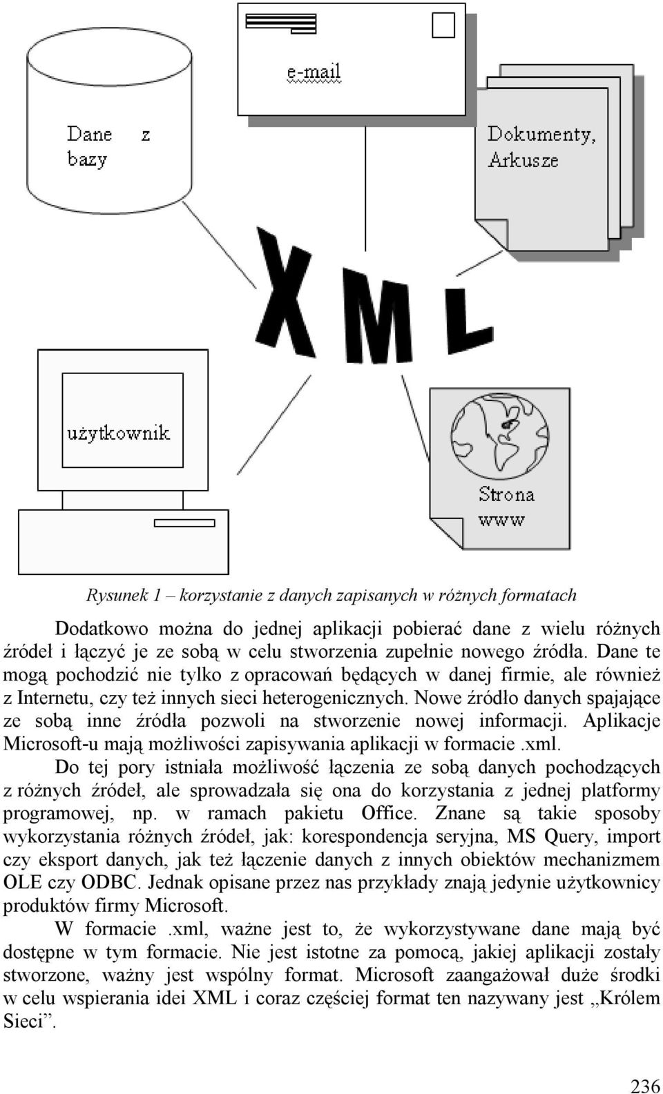 Nowe źródło danych spajające ze sobą inne źródła pozwoli na stworzenie nowej informacji. Aplikacje Microsoft-u mają możliwości zapisywania aplikacji w formacie.xml.