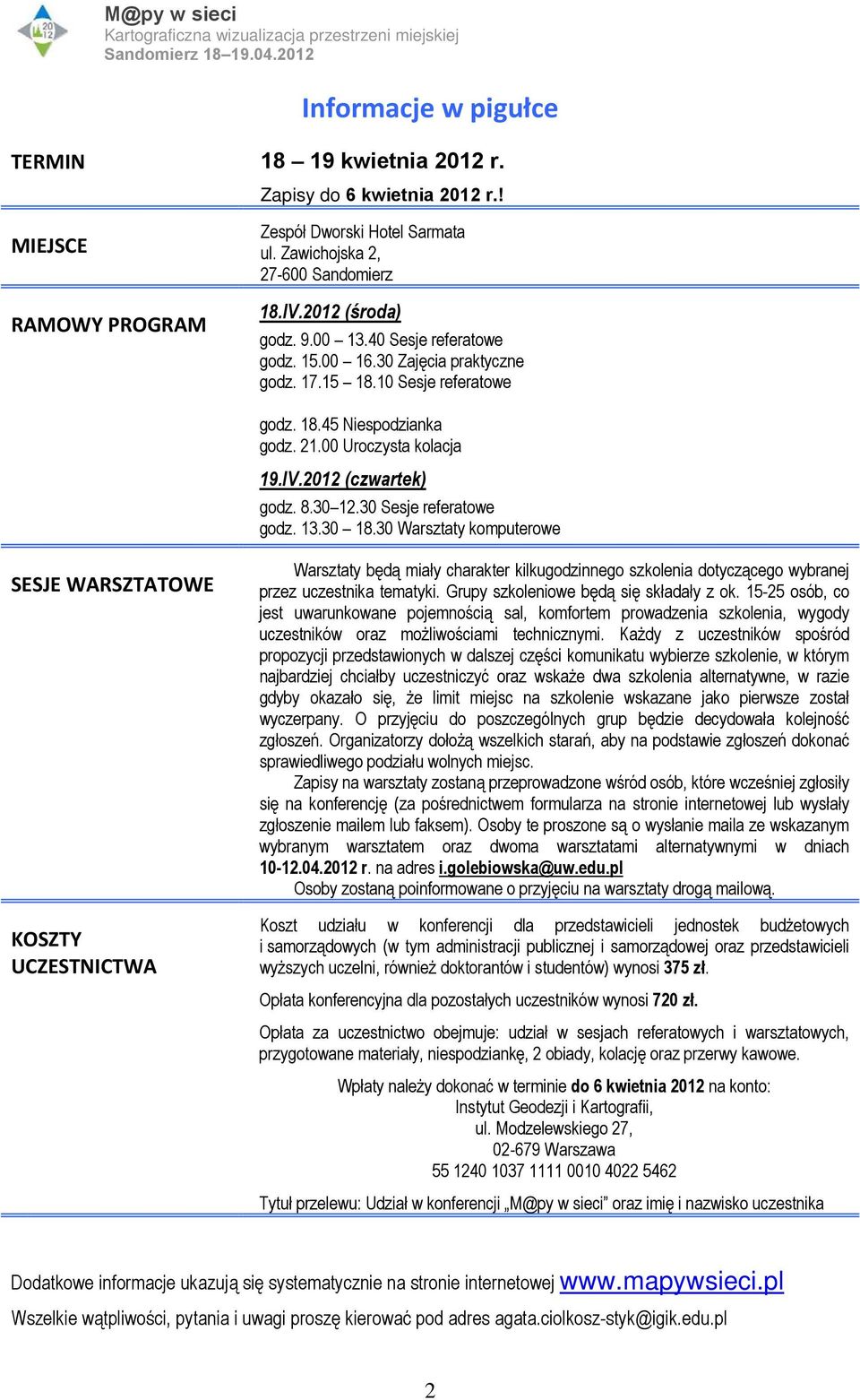 30 Sesje referatowe godz. 13.30 18.