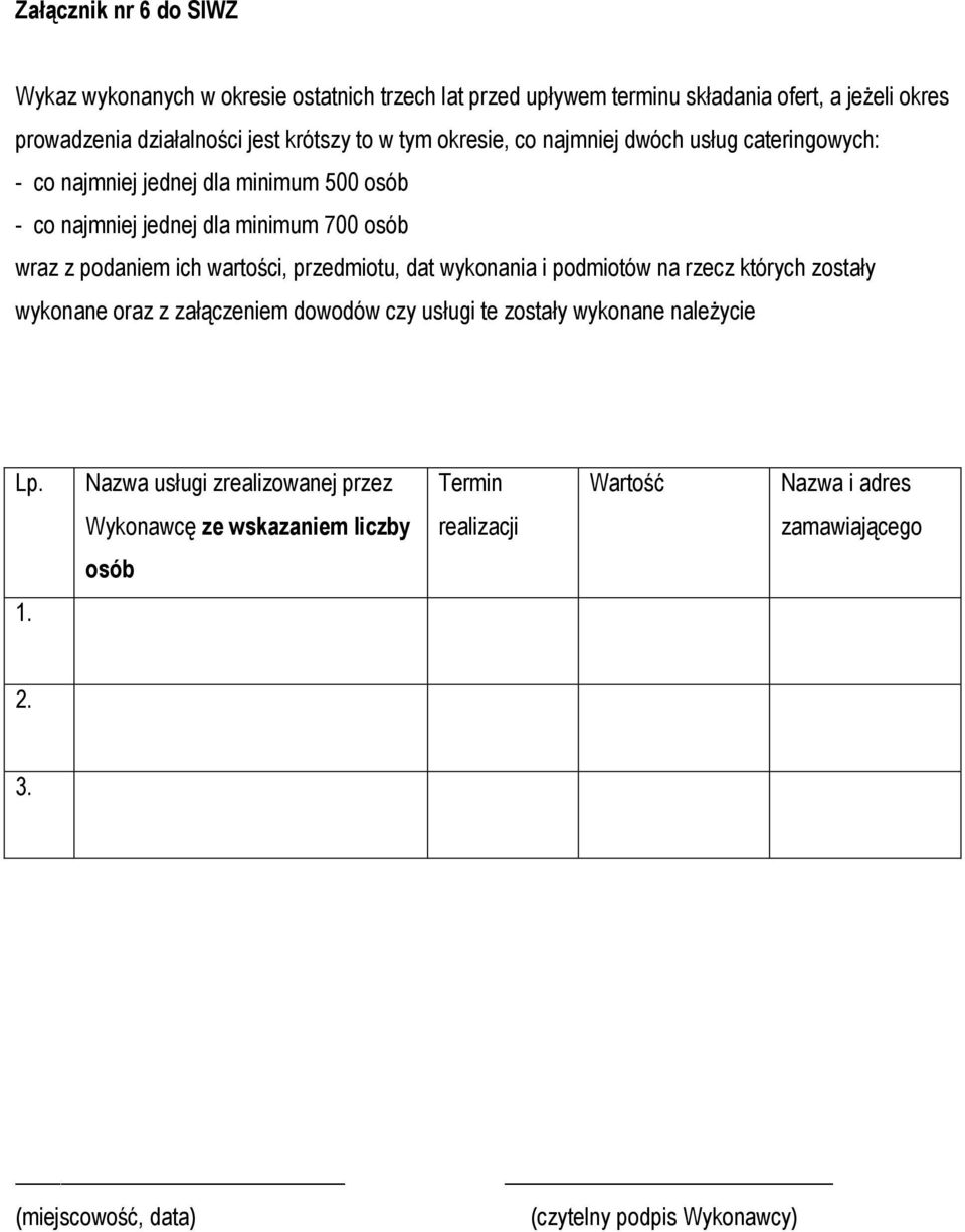 wartości, przedmiotu, dat wykonania i podmiotów na rzecz których zostały wykonane oraz z załączeniem dowodów czy usługi te zostały wykonane należycie Lp.