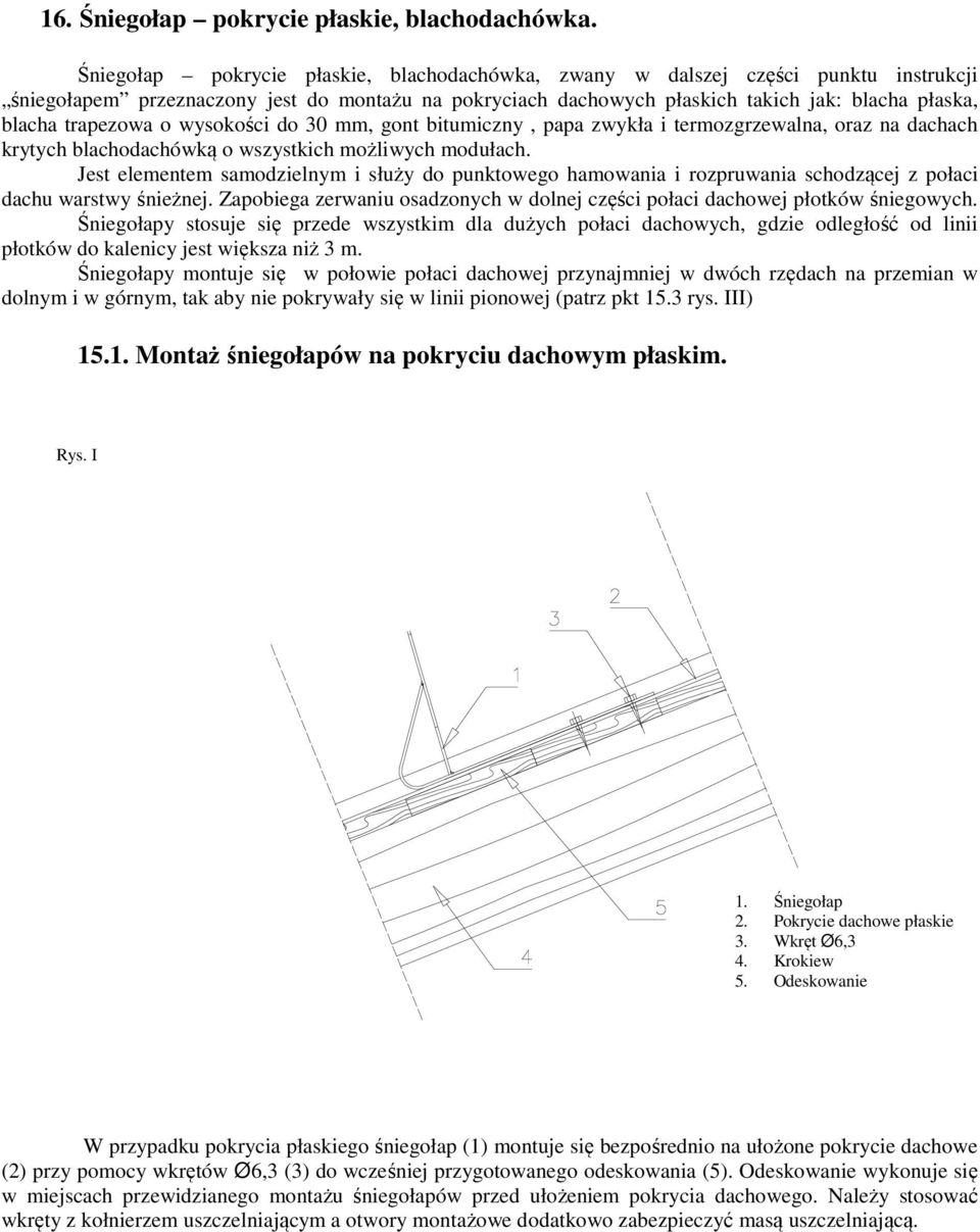 trapezowa o wysokości do 30 mm, gont bitumiczny, papa zwykła i termozgrzewalna, oraz na dachach krytych blachodachówką o wszystkich możliwych modułach.