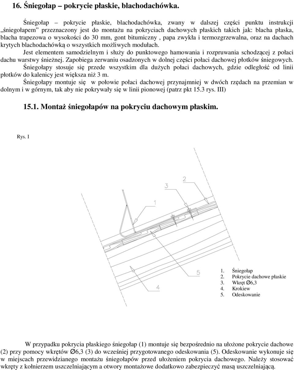 trapezowa o wysokości do 30 mm, gont bitumiczny, papa zwykła i termozgrzewalna, oraz na dachach krytych blachodachówką o wszystkich możliwych modułach.