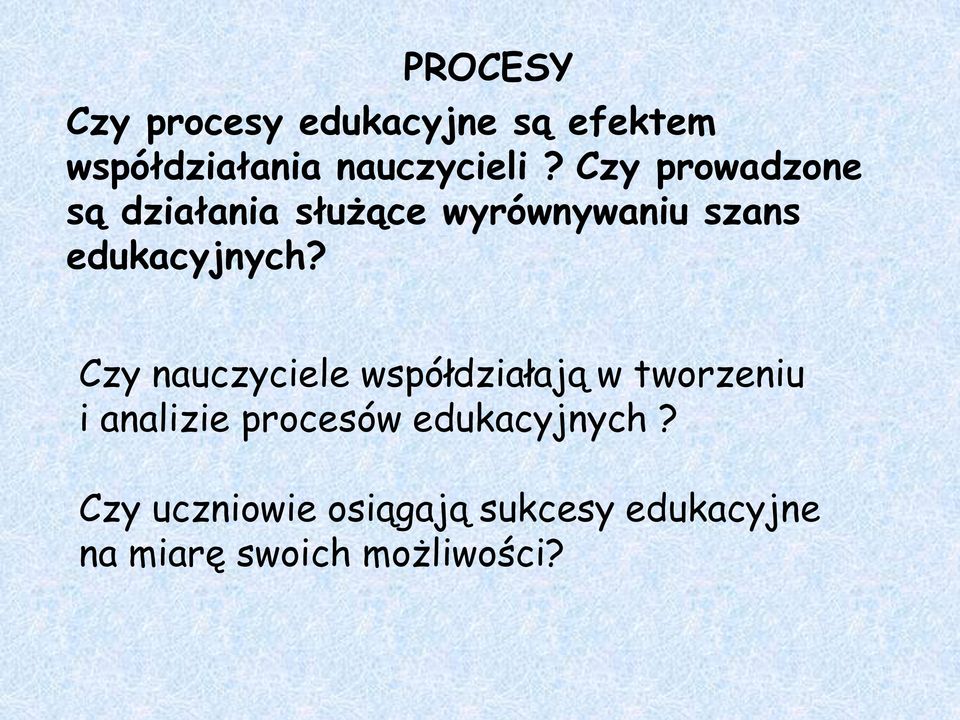 Czy nauczyciele współdziałają w tworzeniu i analizie procesów