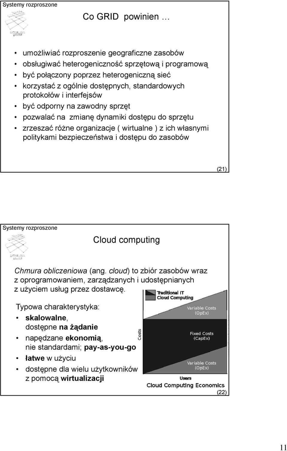 bezpieczeństwa i dostępu do zasobów (21) Cloud computing Chmura obliczeniowa (ang.