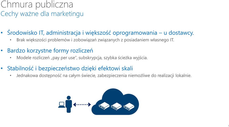 Bardzo korzystne formy rozliczeń Modele rozliczeń pay per use, subskrypcja, szybka ścieżka wyjścia.