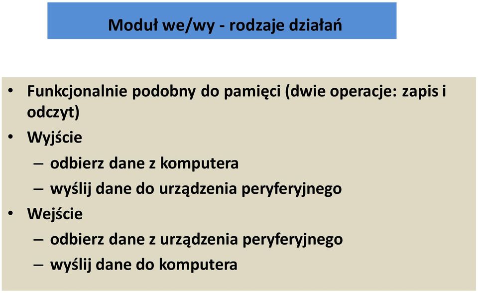 dane z komputera wyślij dane do urządzenia peryferyjnego