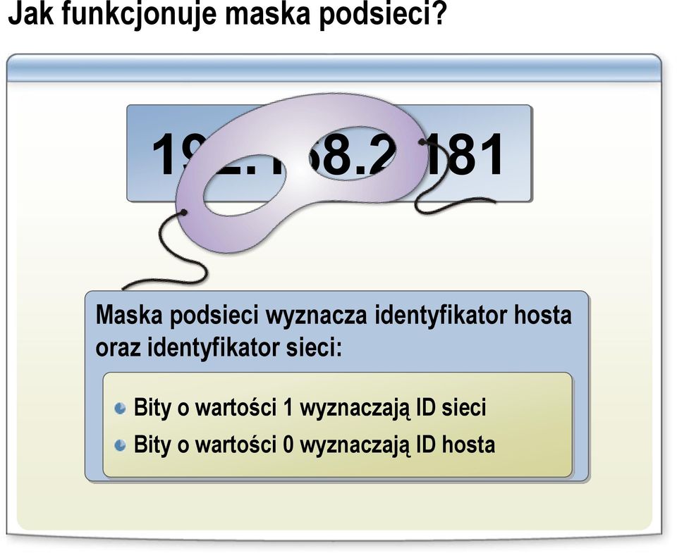 181 Maska podsieci wyznacza identyfikator hosta