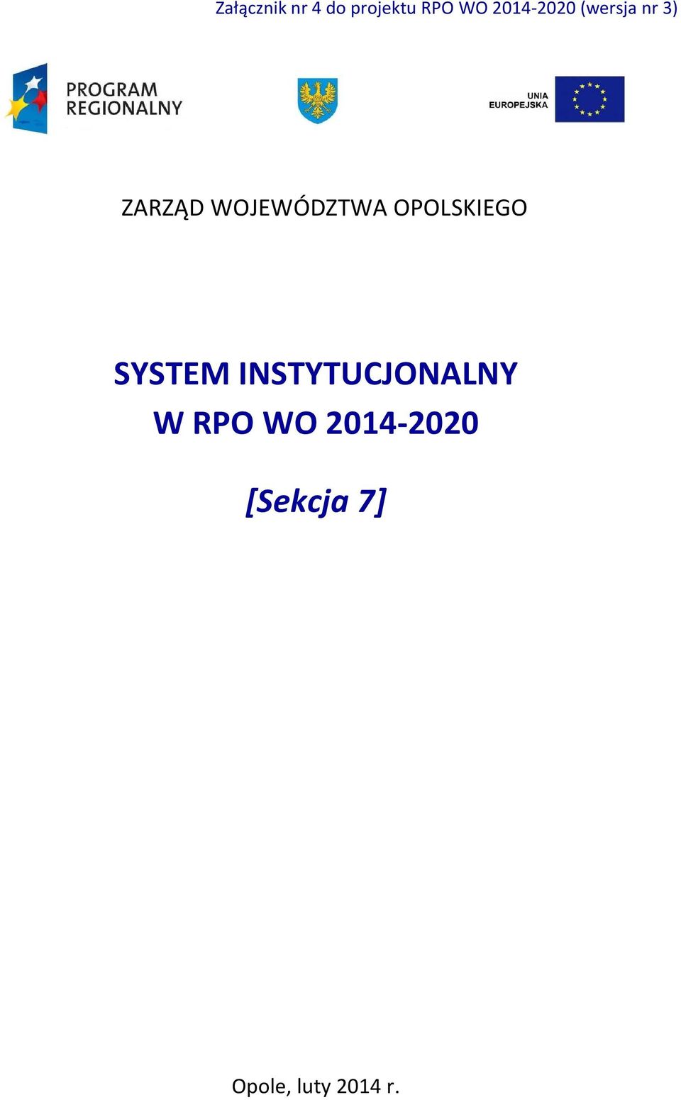 INSTYTUCJONALNY W RPO WO