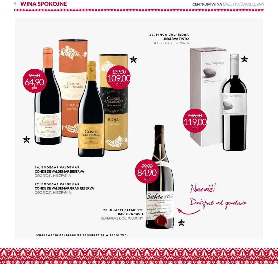 BODEGAS VALDEMAR CONDE DE VALDEMAR RESERVA DOC RIOJA, HISZPANIA 27.