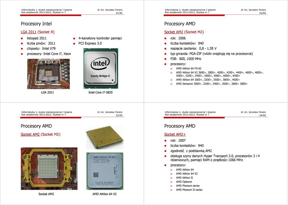 procesorze) FSB: 800, 1000 MHz procesory: AMD Athlon 64 FX-62 AMD Athlon 64 X2 3600+, 3800+, 4000+, 4200+, 4400+, 4600+, 4800+, 5000+, 5200+, 5400+, 5600+, 5800+, 6000+, 6400+ AMD Athlon 64 3000+,