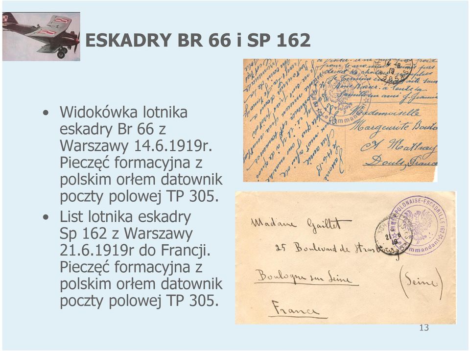 Pieczęć formacyjna z polskim orłem datownik poczty polowej TP 305.