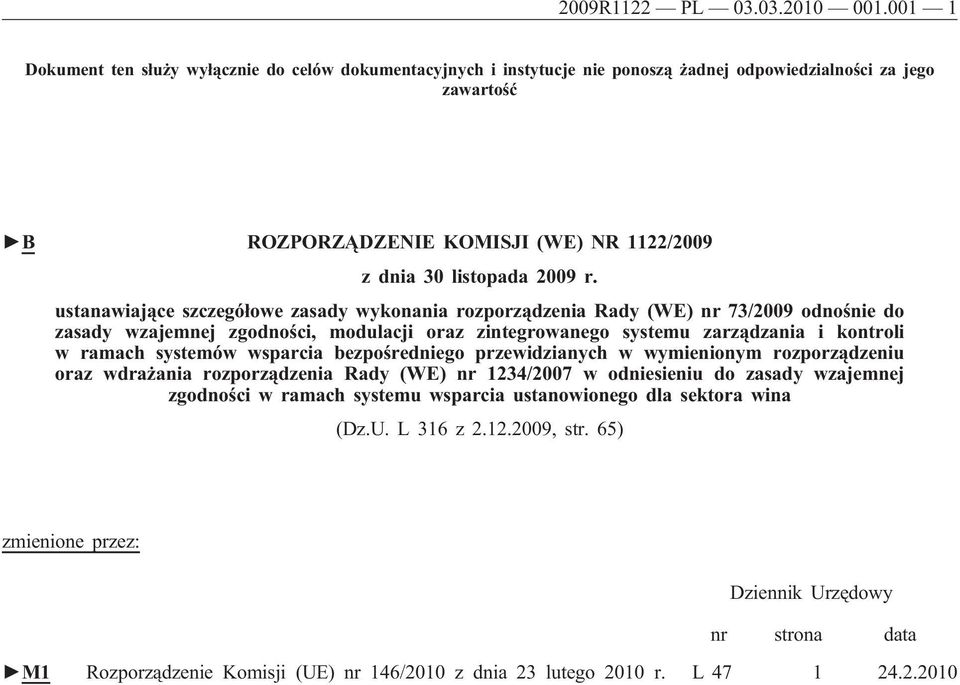 ustanawiające szczegółowe zasady wykonania rozporządzenia Rady (WE) nr 73/2009 odnośnie do zasady wzajemnej zgodności, modulacji oraz zintegrowanego systemu zarządzania i kontroli w ramach systemów