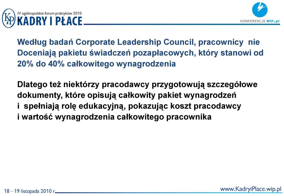 pracodawcy przygotowują szczegółowe dokumenty, które opisują całkowity pakiet wynagrodzeń i