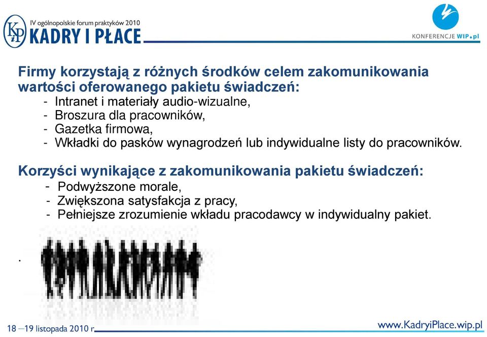 lub indywidualne listy do pracowników.