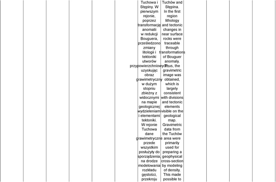 z widocznymi na mapie geologicznej wydzieleniami i elementami tektoniki.