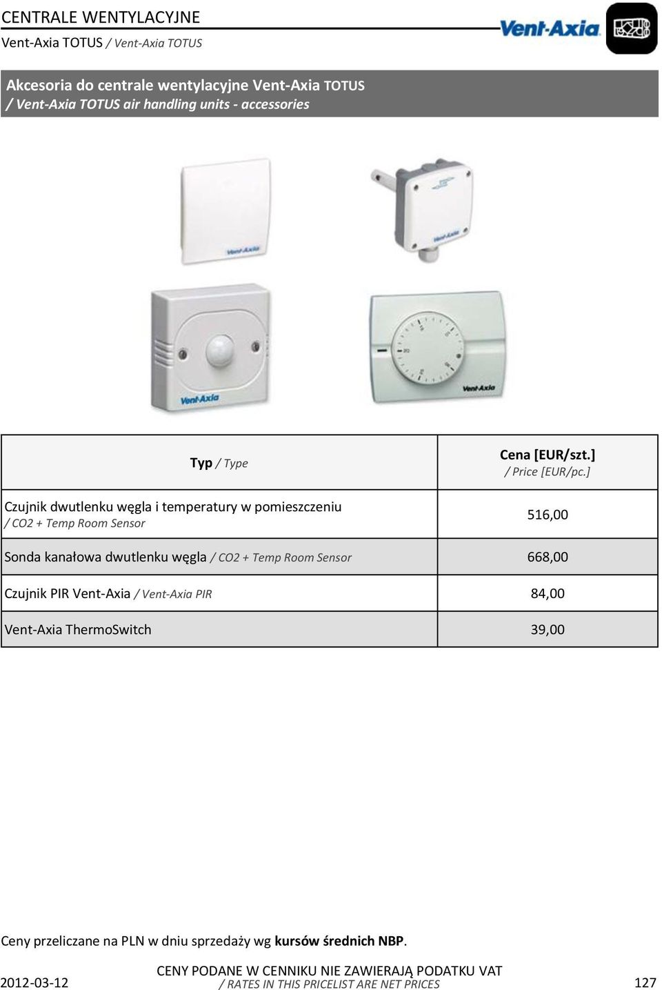 Room Sensor Cena [] [EUR/pc.