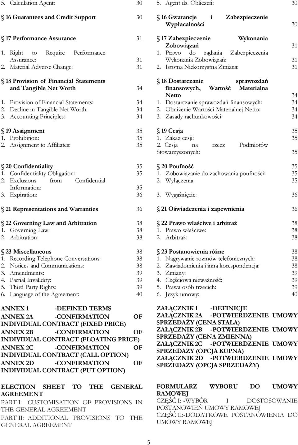 Istotna Niekorzystna Zmiana: 31 31 31 18 Provision of Financial Statements and Tangible Net Worth 1. Provision of Financial Statements: 2. Decline in Tangible Net Worth: 3.