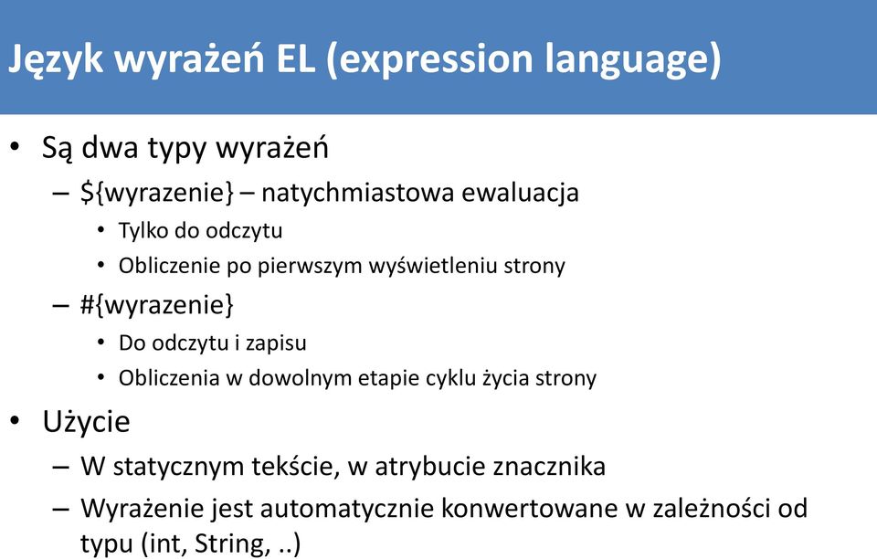 Do odczytu i zapisu Obliczenia w dowolnym etapie cyklu życia strony W statycznym tekście, w