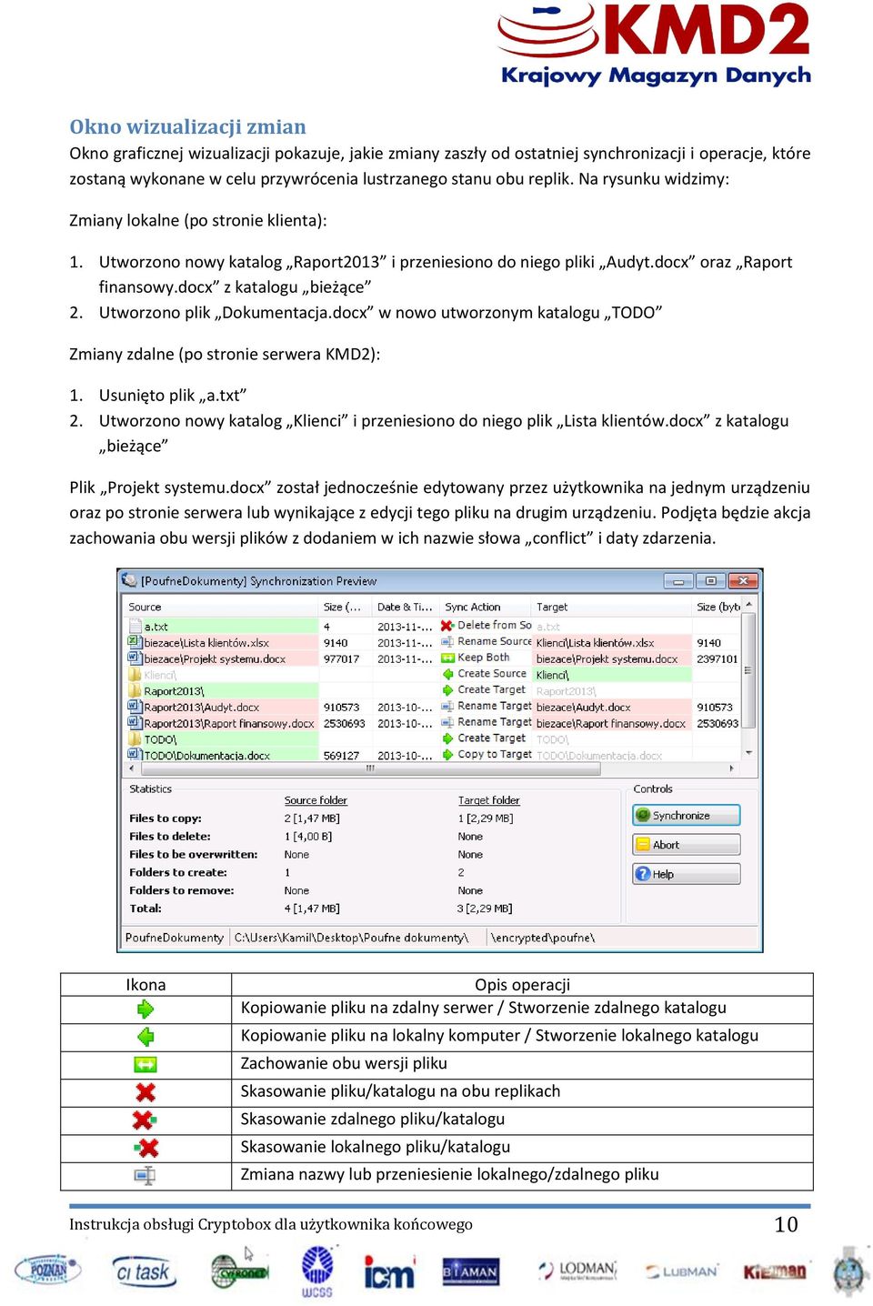 Utworzono plik Dokumentacja.docx w nowo utworzonym katalogu TODO Zmiany zdalne (po stronie serwera KMD2): 1. Usunięto plik a.txt 2.