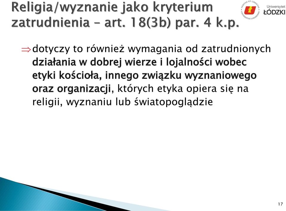 innego związku wyznaniowego oraz organizacji, których