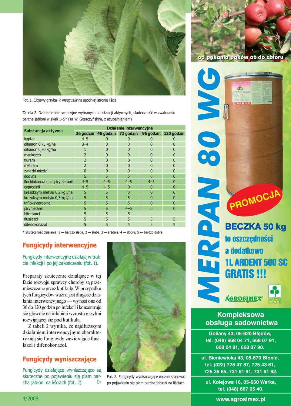 0 0 0 mankozeb 2 0 0 0 0 tiuram 2 0 0 0 0 metiram 2 0 0 0 0 związki miedzi 0 0 0 0 0 dodyna 5 5 5 0 0 fluchinkonazol + pirymetanil 4 5 4 5 4 5 4 5 0 cyprodinil 4 5 4 5 0 0 0 krezoksym metylu 0,2 kg
