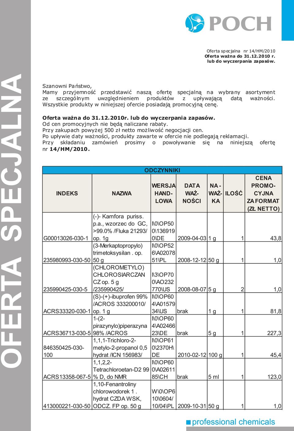 Wszystkie produkty w niniejszej ofercie posiadają promocyjną cenę. Oferta ważna do 3.2.200r. lub do wyczerpania zapasów. Od cen promocyjnych nie będą naliczane rabaty.