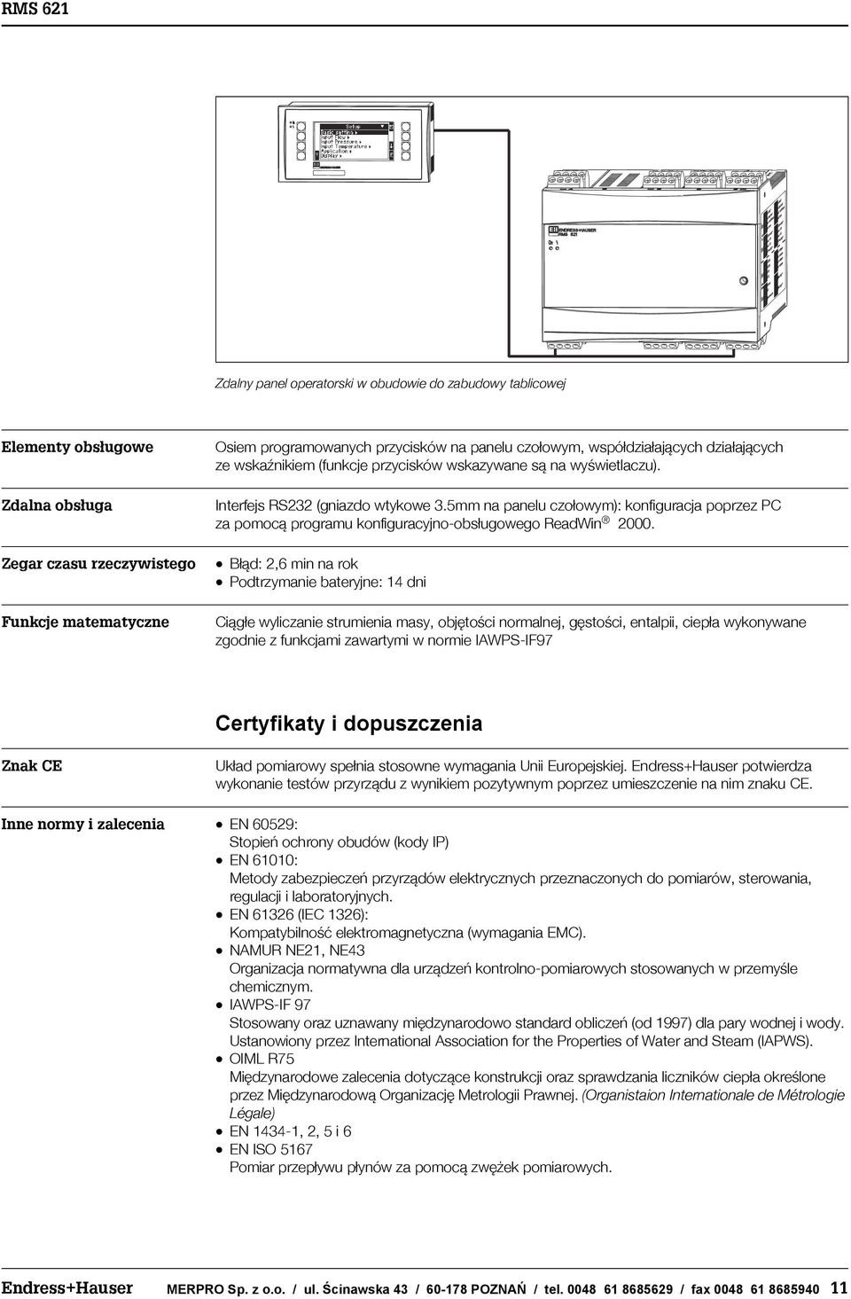 5mm na panelu czo³owym): konfiguracja poprzez PC za pomoc¹ programu konfiguracyjnoobs³ugowego ReadWin 2000.